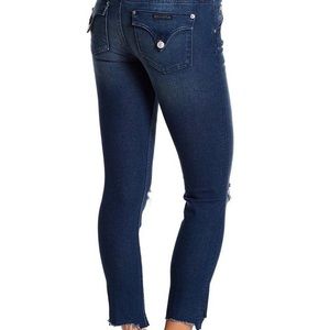 LAST CHANCE Hudson Collin Skinny Dark wash raw hem 30”